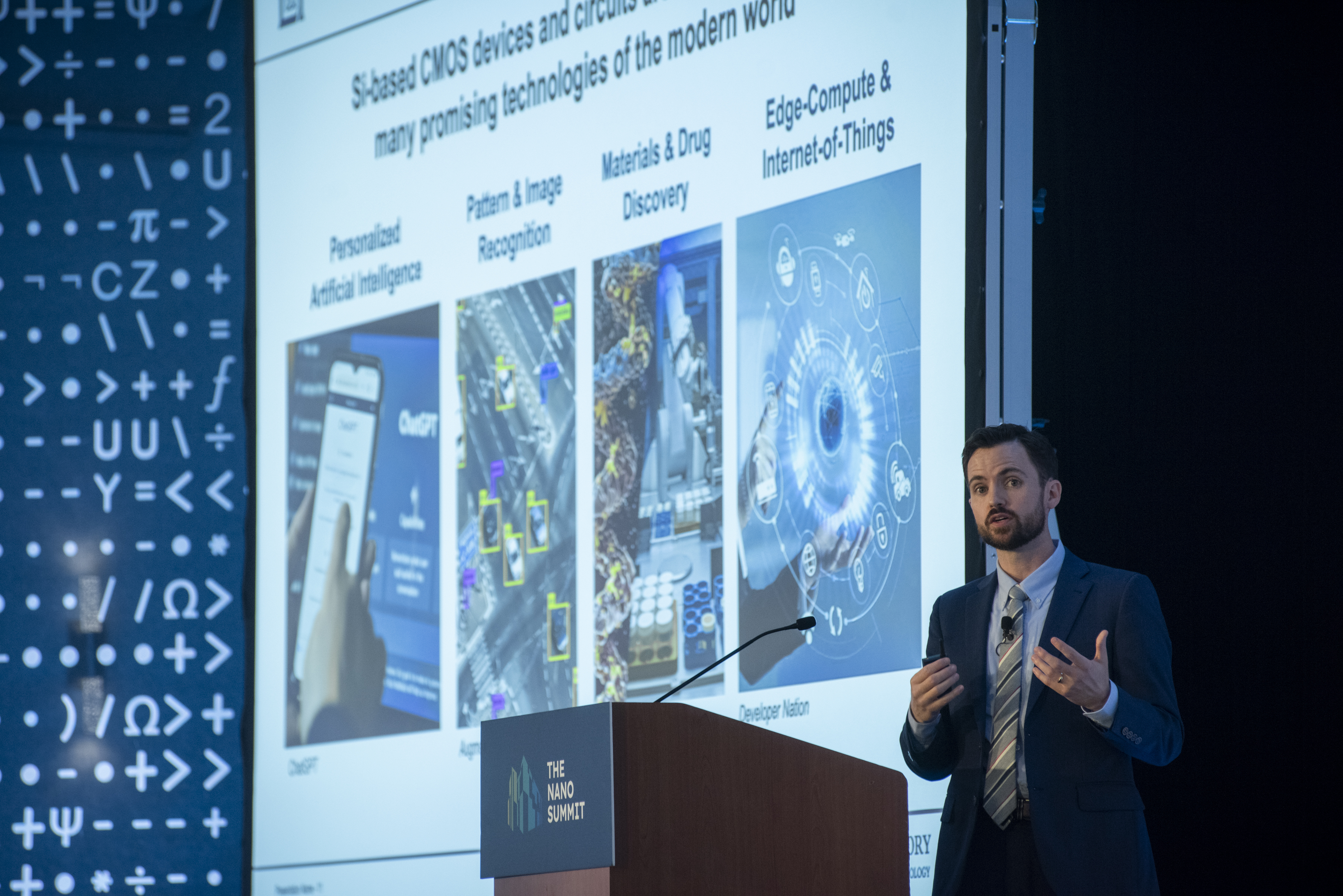 Ryan Keech, technical staff in the Advanced Technology division at MIT Lincoln Laboratory speaks during the Next-Generation Computing session at the 2024 Nano Summit.