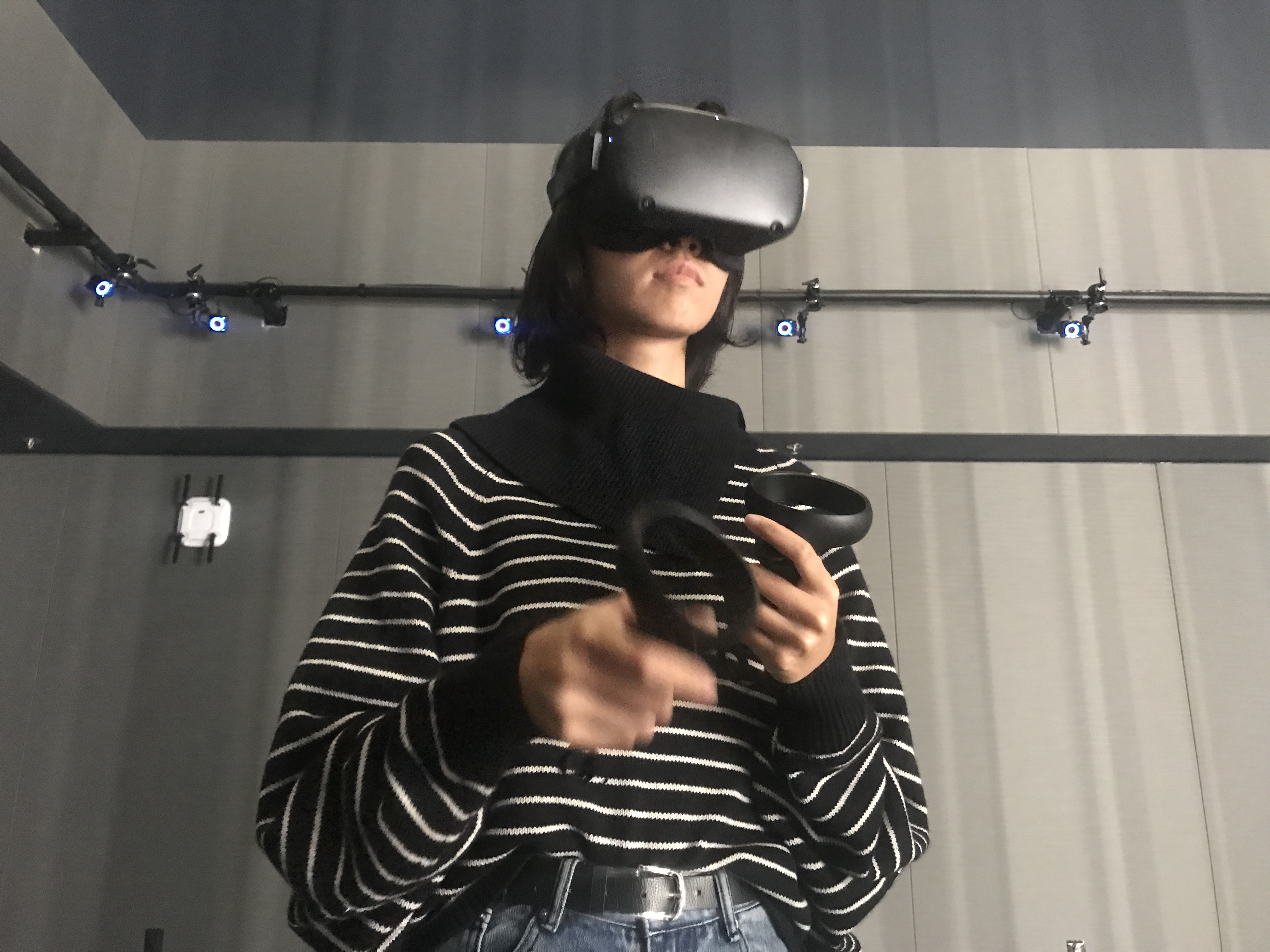 a person wearing a VR headset