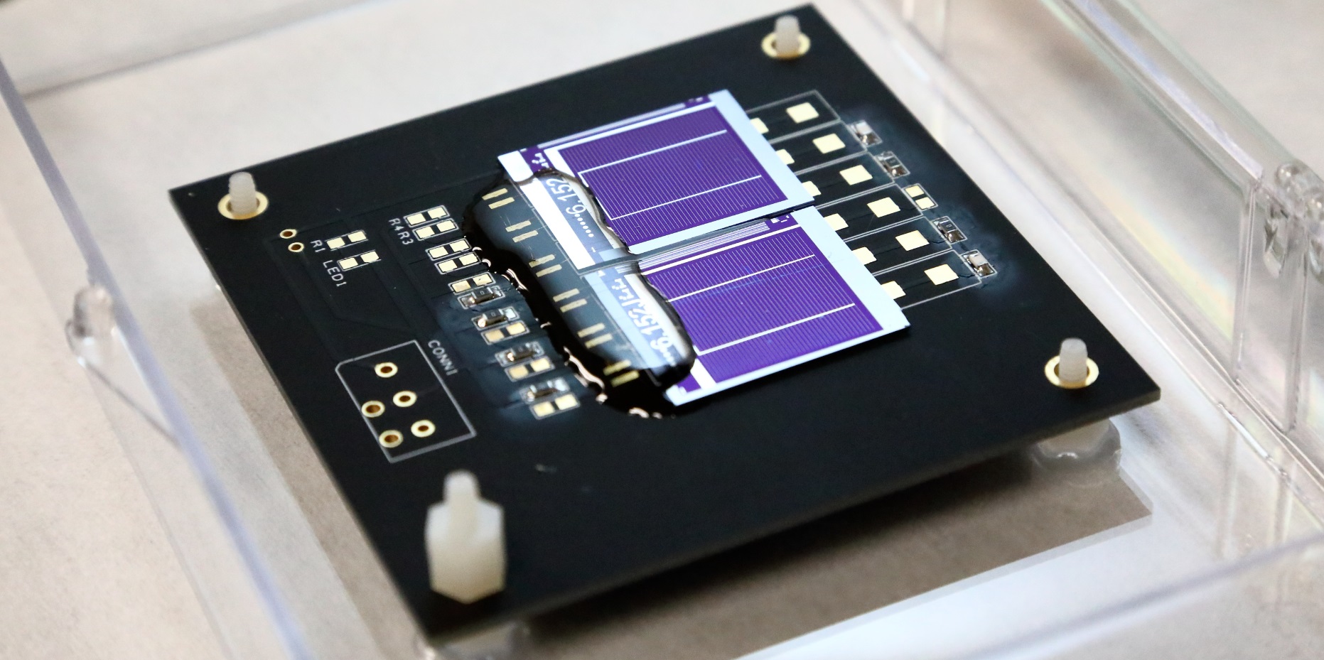 Solar cells in a case.