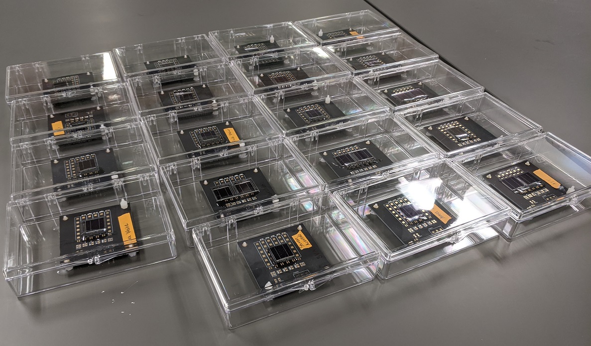 solar cells in boxes.