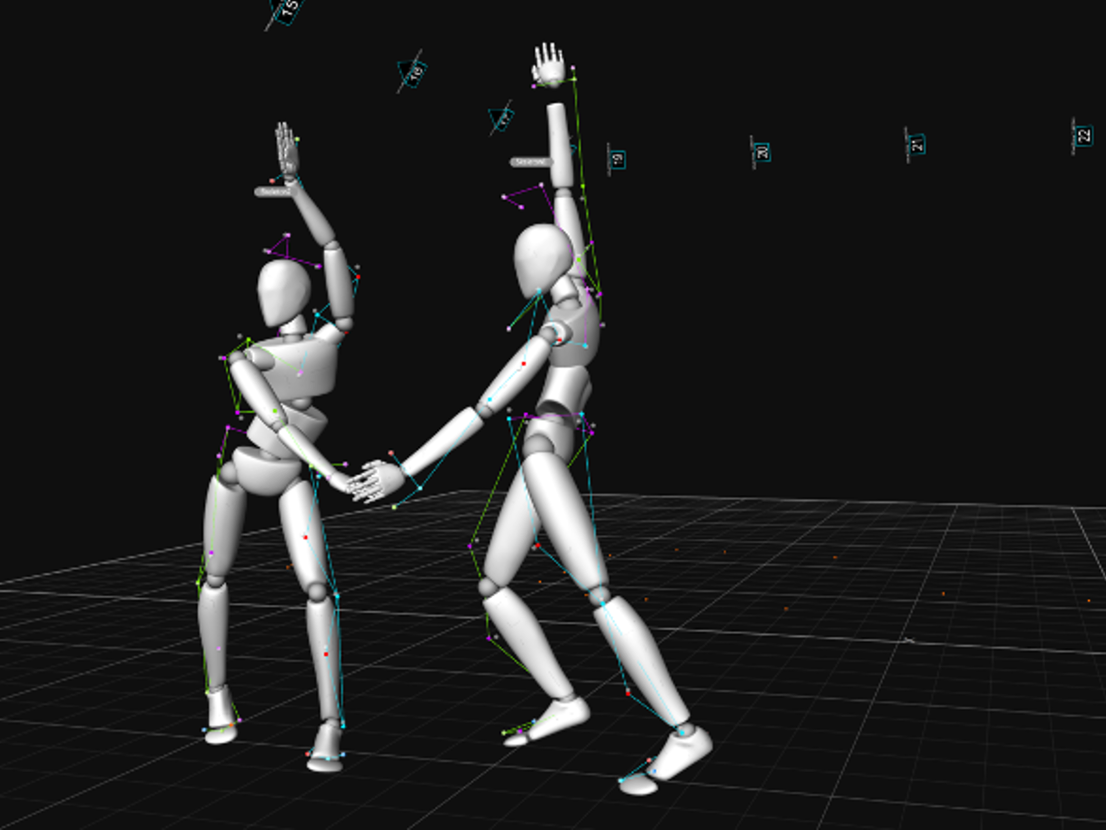 motion capture of two people