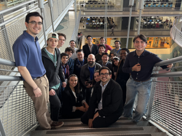 Tecnológico de Monterrey students who participated in an MIT research internship program pose together with MIT students. 